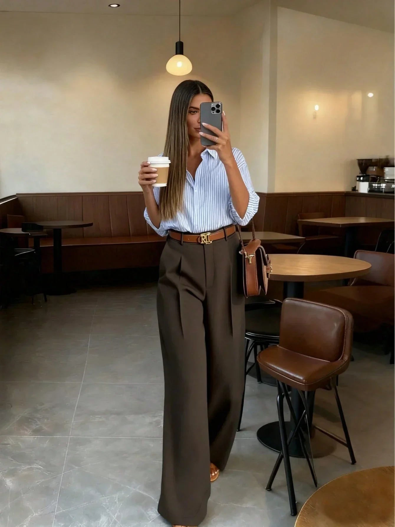 Pantalones anchos de cintura alta